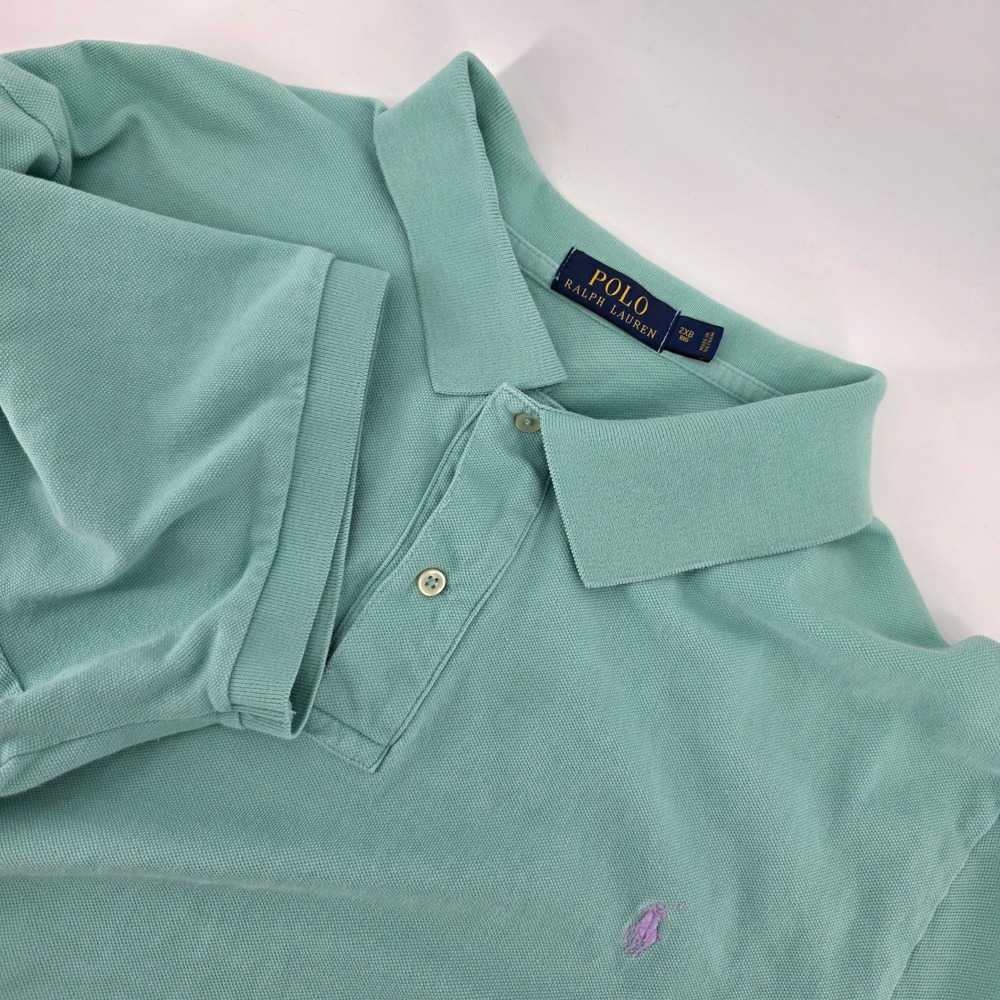Polo Ralph Lauren Polo Shirt Mens 2XB Cotton Mesh Mint Green Heritage Big